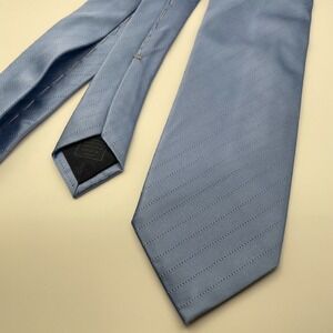 Robert Jensen Men's Light Blue Striped Silk Necktie Handmade Italy